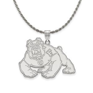 Sterling Silver California State Fresno XL Pendant Necklace - 18 Inch